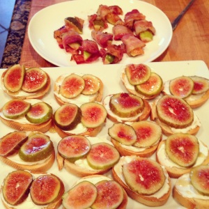 We also had a fig party in Richmond - figs wrapped in bacon and figs with goat cheese and lavender truffle honey crostini's