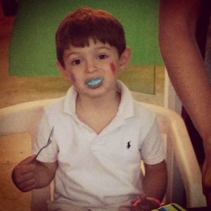 And we also celebrated the 4th birthday of another cousin. His mouth is full of ice cream cake!