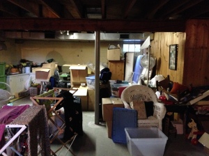 The basement filled with all of my stuff from the move pre-organization. I didn't take an after shot...